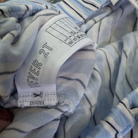 Forever 21 Women's S Pajama Pants Blue Black White Stripes Comfy Cozy Loungewear - Picture 7 of 8
